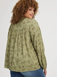 Relaxed Button-Front Blouse