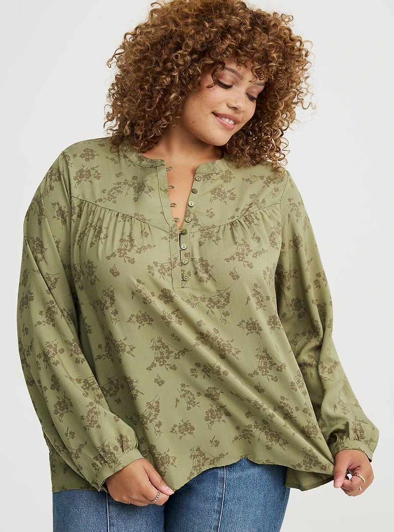 Relaxed Button-Front Blouse