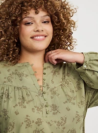 Relaxed Button-Front Blouse