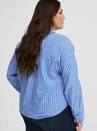 Twist Front Button Up Shirt