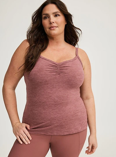 Super Soft Performance Jersey Ruched Active Cami