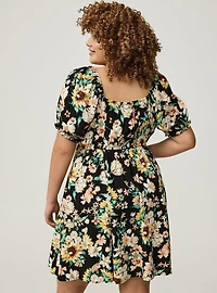 Mini Puff-Sleeve Dress