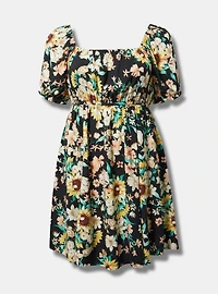 Mini Puff-Sleeve Dress