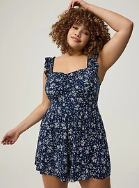 Ruffled Straps Layered Romper