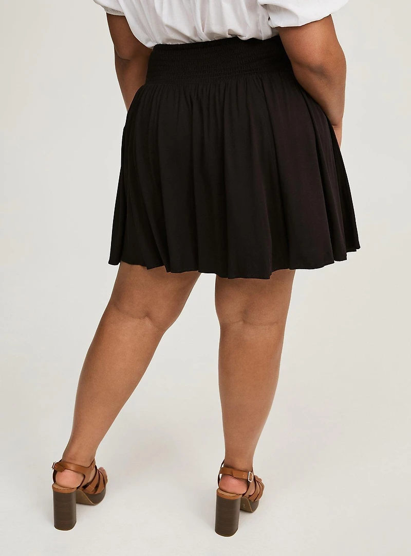 Mini Smocked Skirt with Shorts