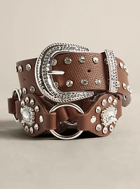 Studded Rhinestone Western Belt