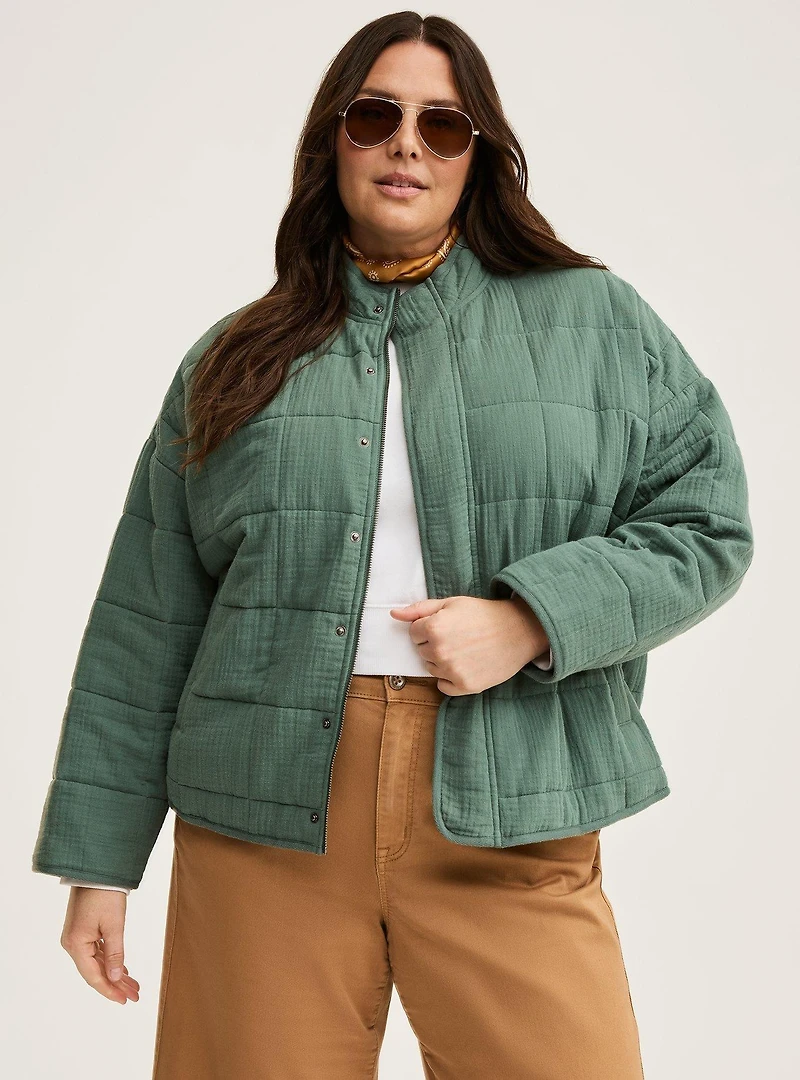 Quilted Drop Shoulder Jacket