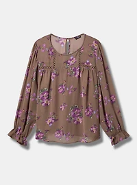 Chiffon Trim Inset Top
