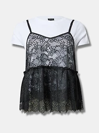 Peplum Ruffle Cami 2Fer Top