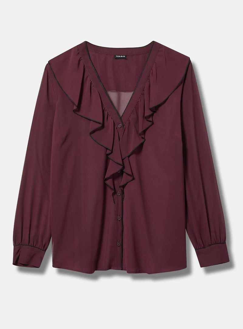 Ruffle Trim Blouse