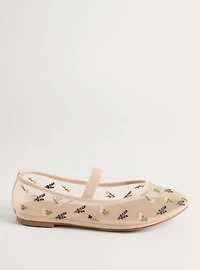 Floral Mesh Mary Jane Flat (WW