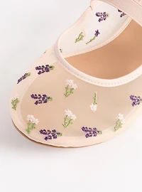 Floral Mesh Mary Jane Flat (WW
