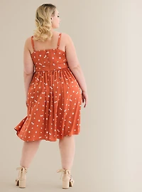 Retro Chic Pleated Swing Dress