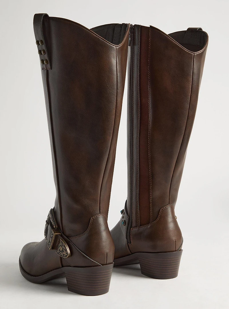 Side Buckle Western Knee Boot (WW