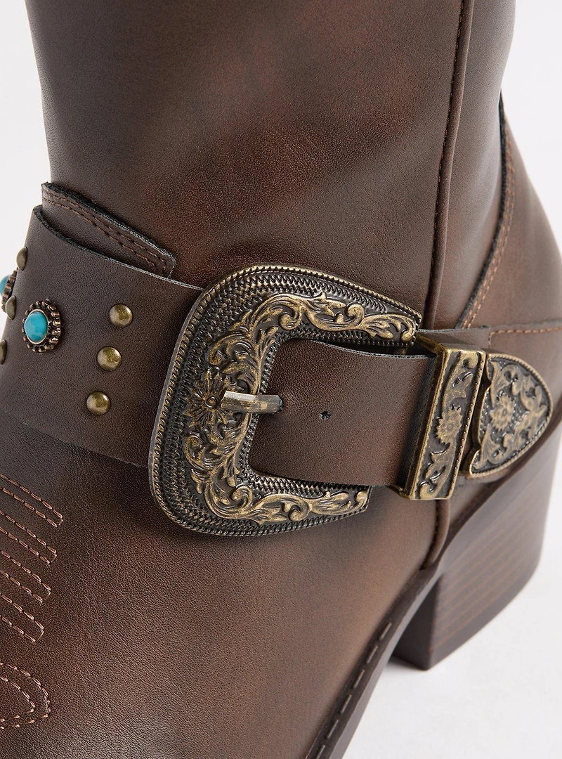Side Buckle Western Knee Boot (WW