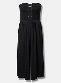 Lace-Up Culotte Jumpsuit