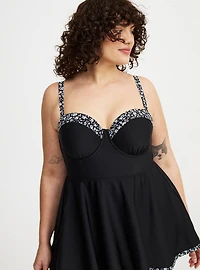 Underwire Peplum Swim Dress