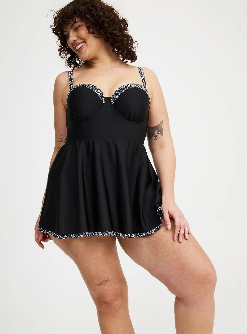 Underwire Peplum Swim Dress