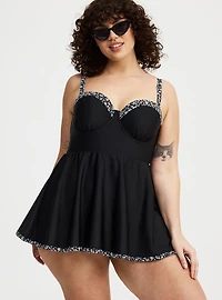 Underwire Peplum Swim Dress