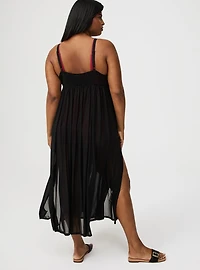 Sheer Mesh Cover-Up Maxi Dress