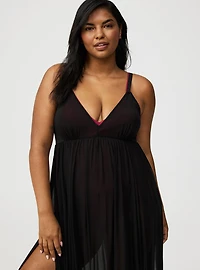 Sheer Mesh Cover-Up Maxi Dress