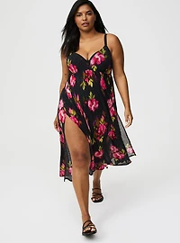Sheer Mesh Cover-Up Maxi Dress