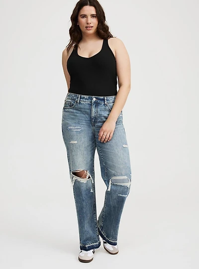 Perfect Rigid Stretch Wide-Leg Jean