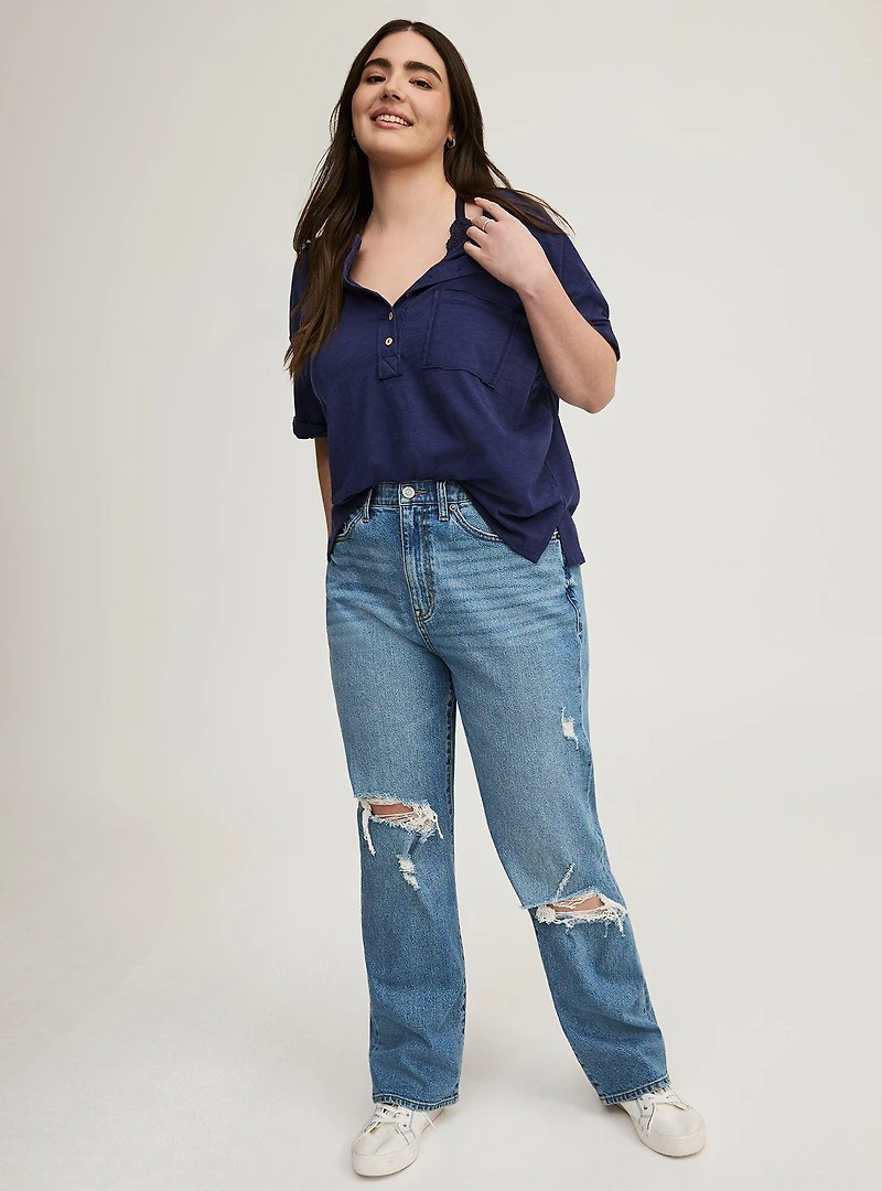 V-Neck Heritage Slub Henley