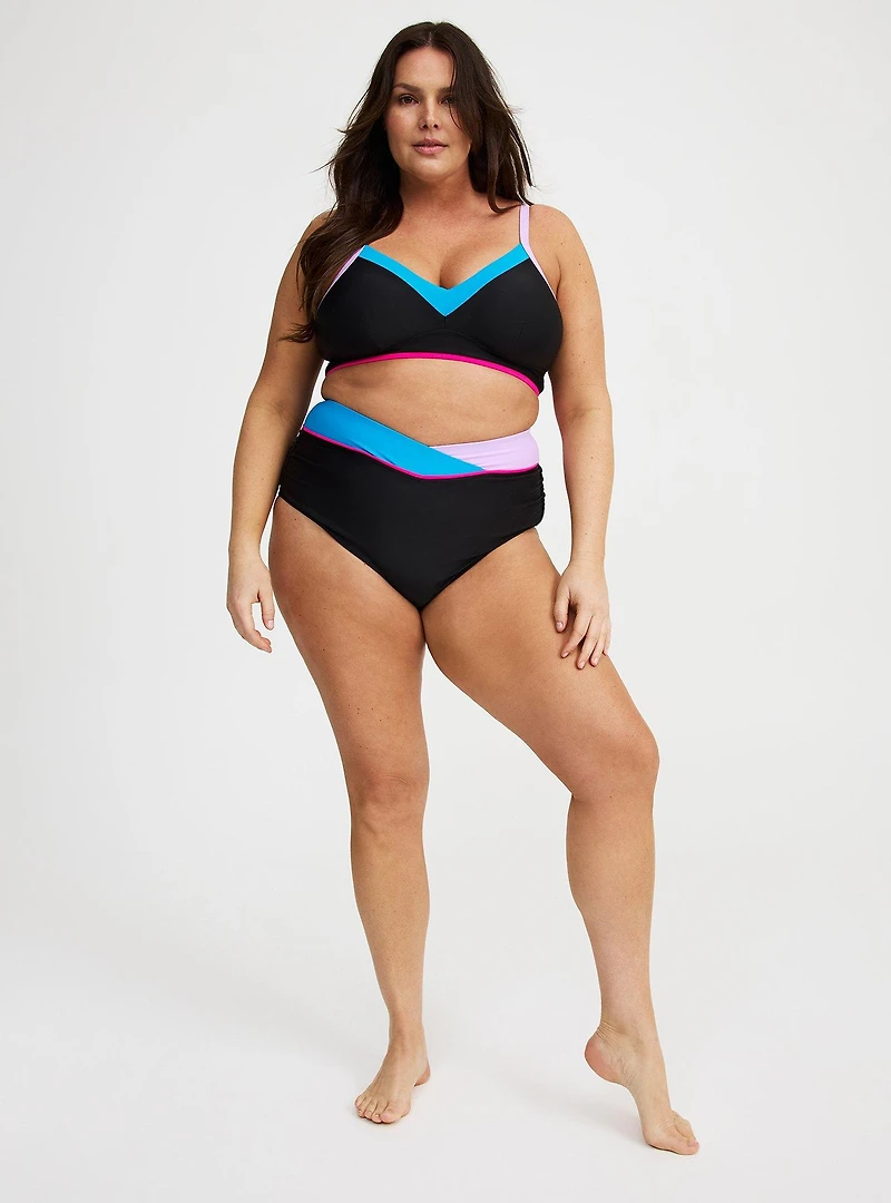 V-Front Ruched Swim Bottom