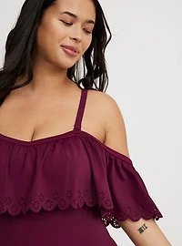 Retro Wire-Free Off-Shoulder One Piece