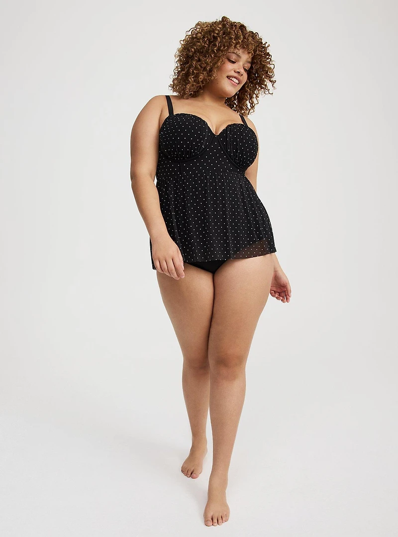 Retro Underwire Mesh Swim Dress