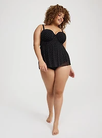 Retro Underwire Mesh Swim Dress