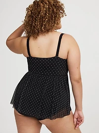 Retro Underwire Mesh Swim Dress