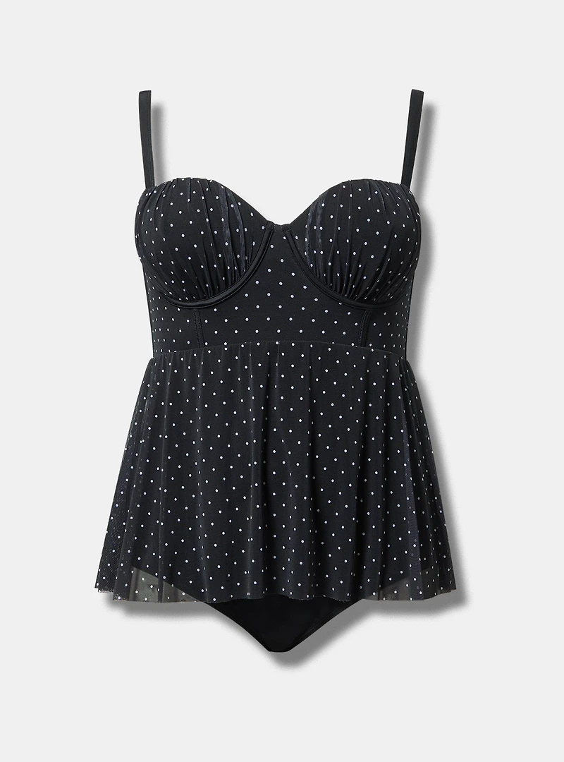 Retro Underwire Mesh Swim Dress