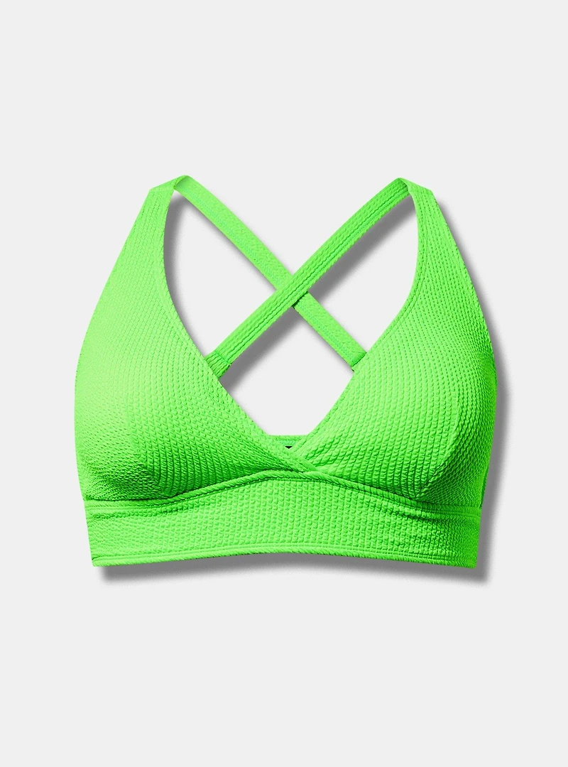 Wire-Free Textured XO Triangle Bikini Top