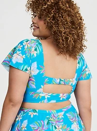 Wireless Flutter Sleeve Swim Top