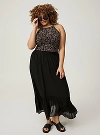 Lace Detail Maxi Skirt