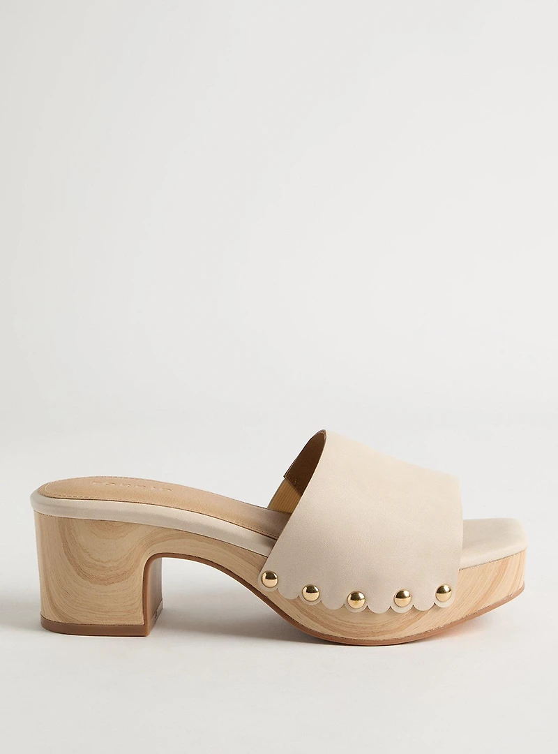 Wooden Block Heel Mule (WW