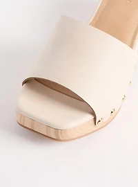 Wooden Block Heel Mule (WW