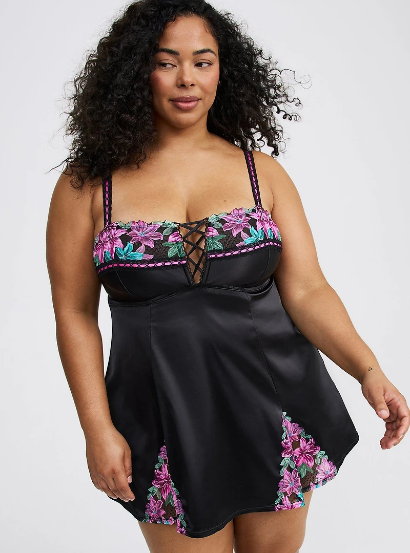 Nova Ribbon Slot Fit-And-Flare Dress