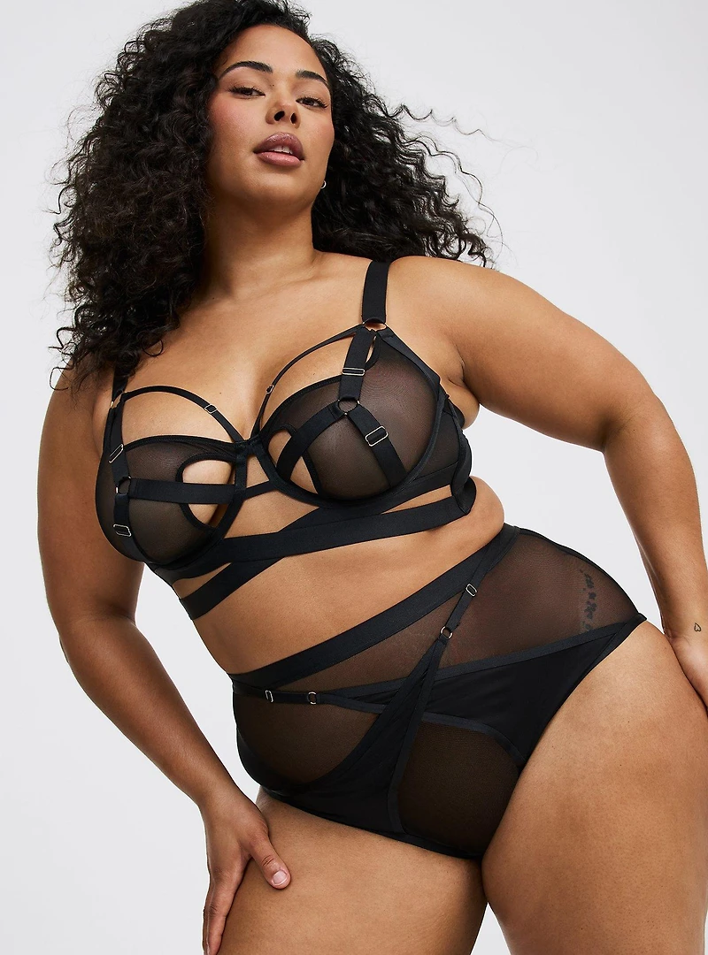 Strappy Open-Cup Bra