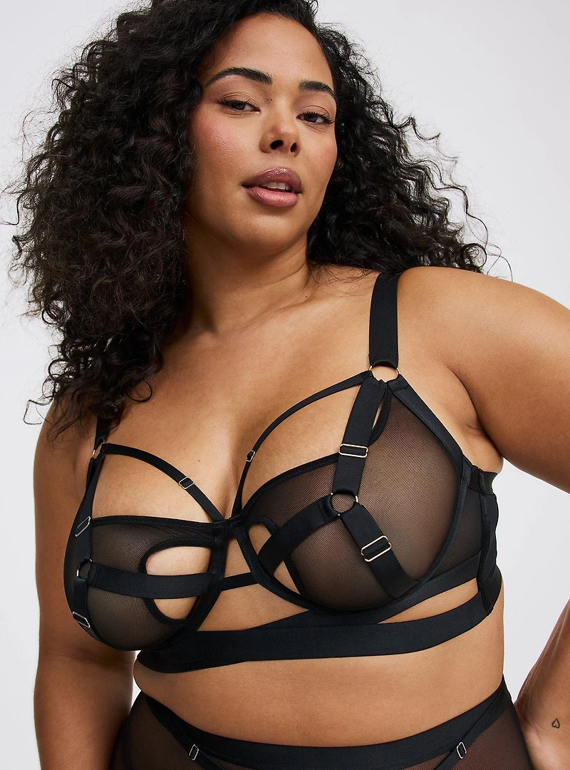 Strappy Open-Cup Bra