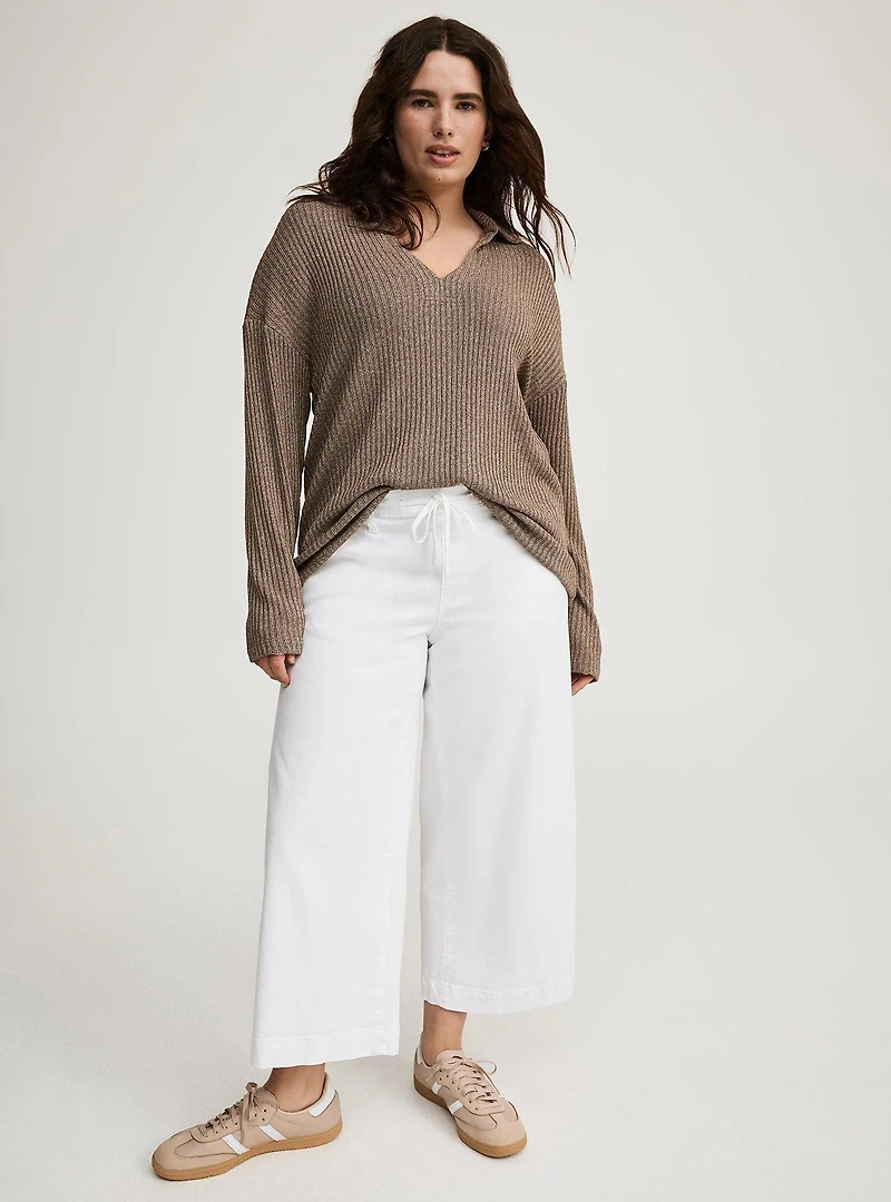 V-Neck Collared Top