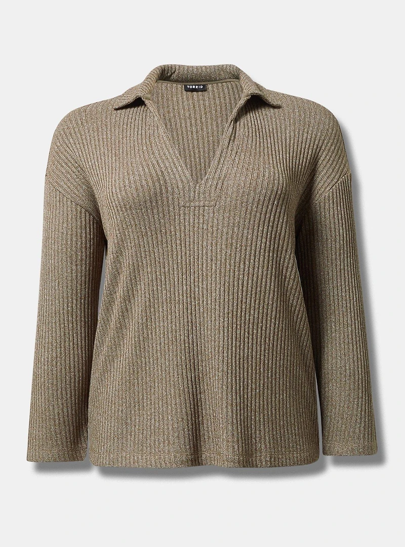 V-Neck Collared Top