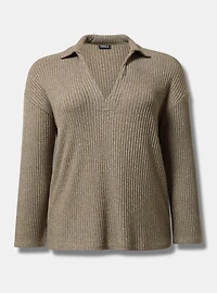 V-Neck Collared Top