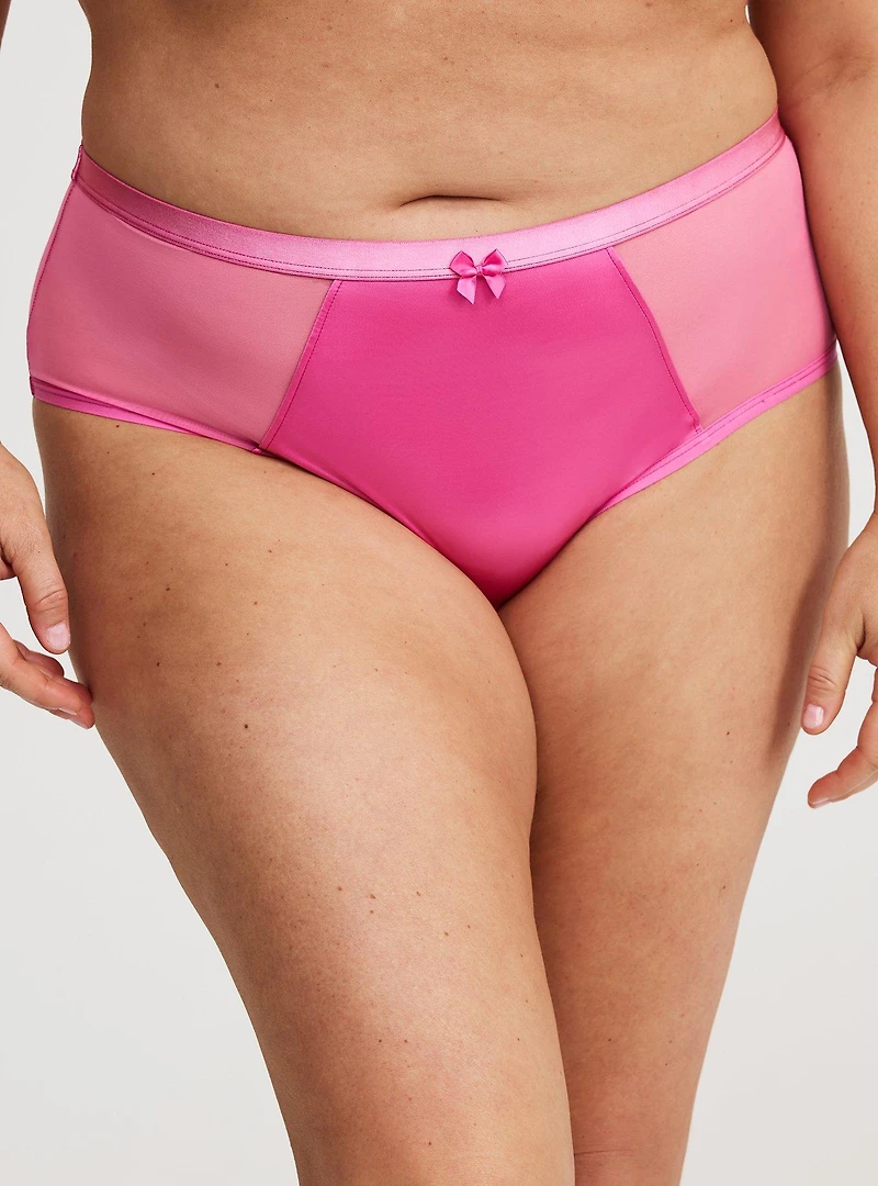 Shine Mesh Mid-Rise Cheeky Panty