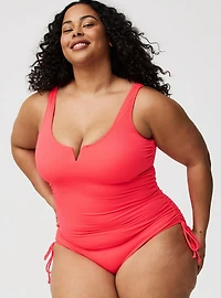 Ribbed Adjustable Leg One-Piece Swimsuit