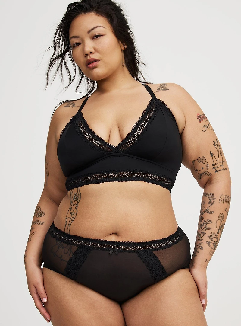 Mesh Mid-Rise Cheeky Panty