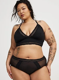 Mesh Mid-Rise Cheeky Panty