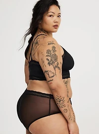 Mesh Mid-Rise Cheeky Panty
